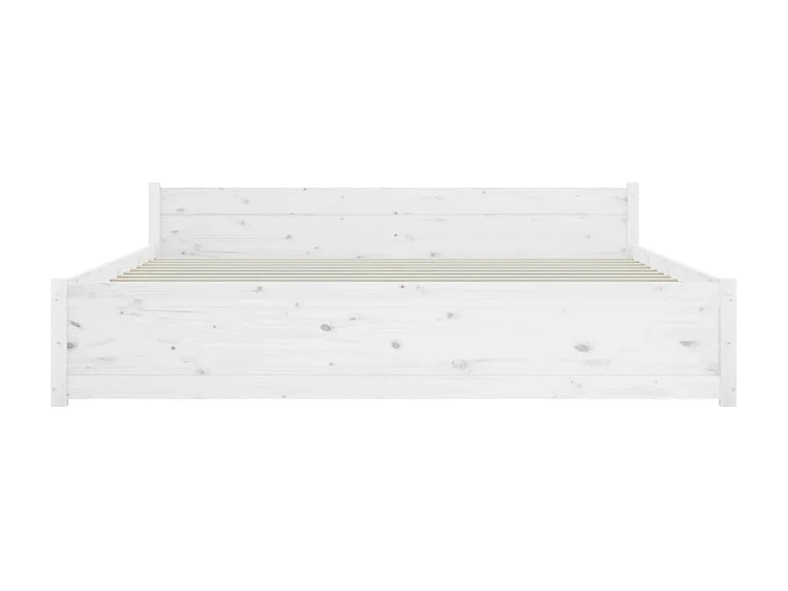 Cama 160x200 cm madeira maciça branco PT776844