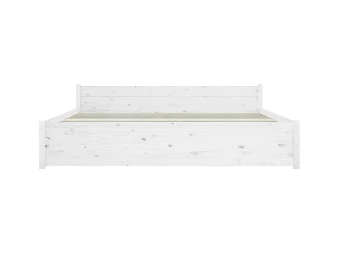 Estructura de cama de madera maciza blanco 160x200 cm ES359477