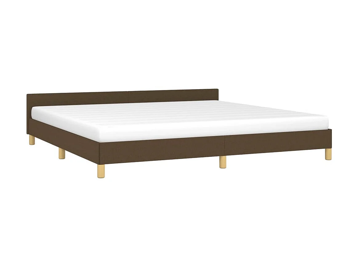 Lit-200x200 cm avec tête de lit Marron foncé Tissu EGGB26671