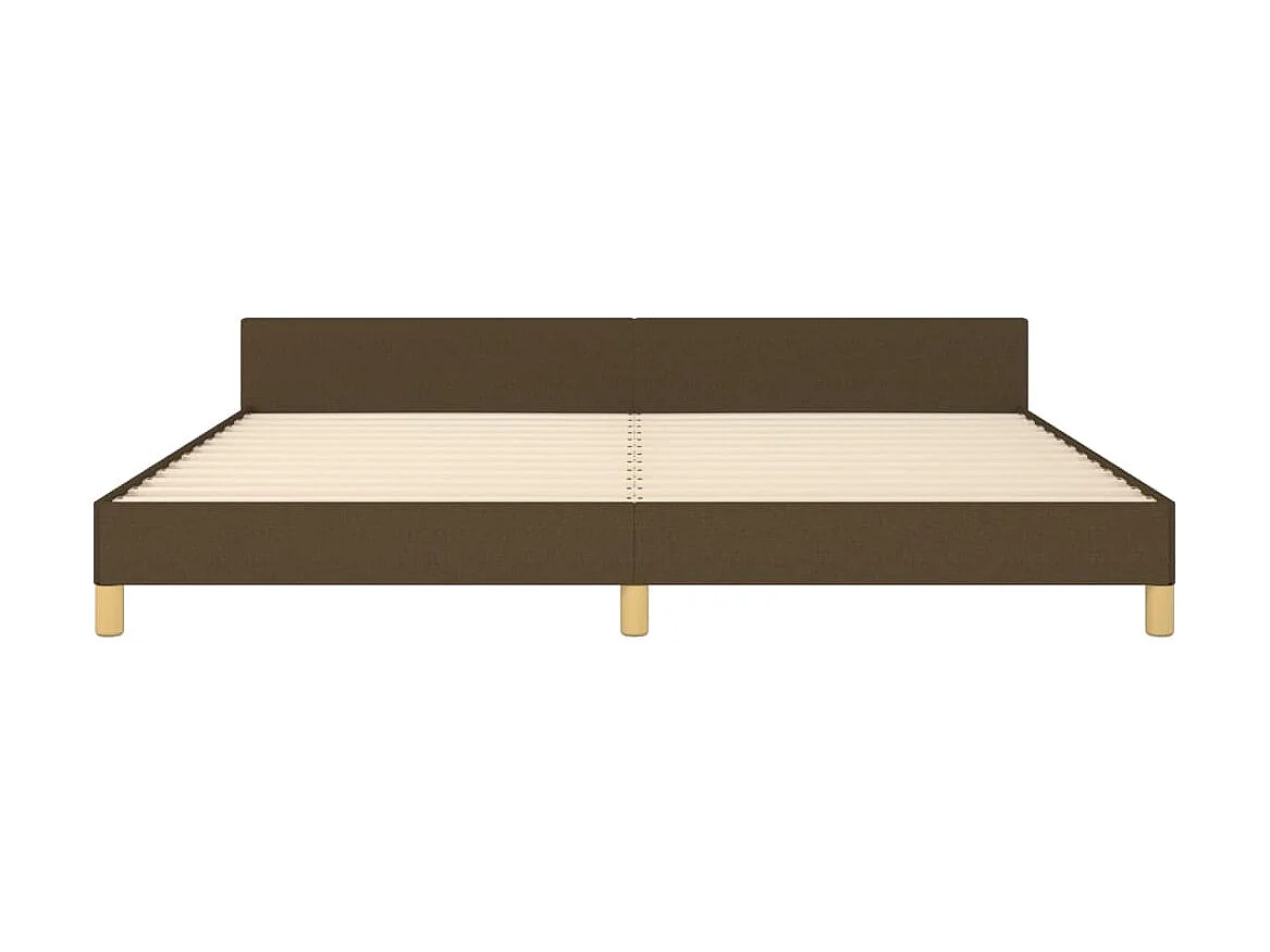 Lit-200x200 cm avec tête de lit Marron foncé Tissu EGGB26671