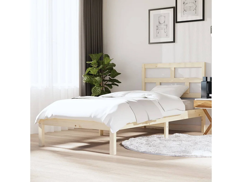 Cama solteiro 90x190 cm madeira maciça PT955074