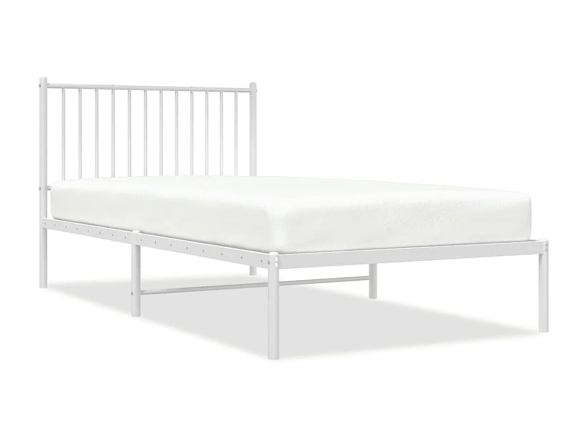 Cama com cabeceira 100x200 cm metal branco PT422706