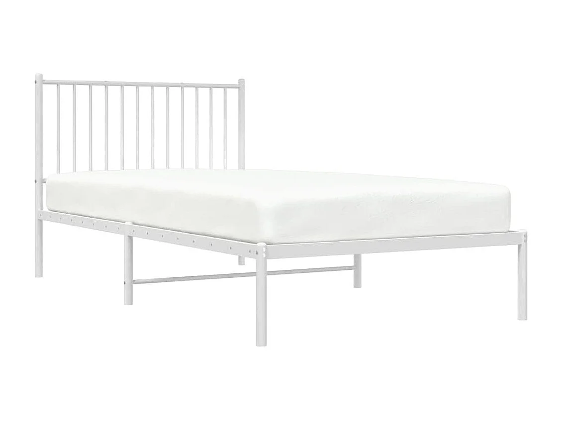 Cama com cabeceira 100x200 cm metal branco PT422706