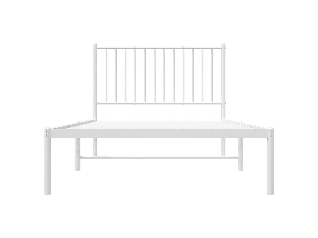 Cama com cabeceira 100x200 cm metal branco PT422706