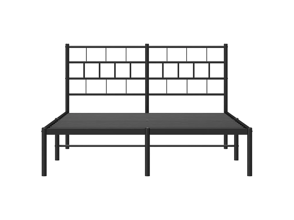 Lit-140x190 cm métal avec tête de lit noir EGGB30449