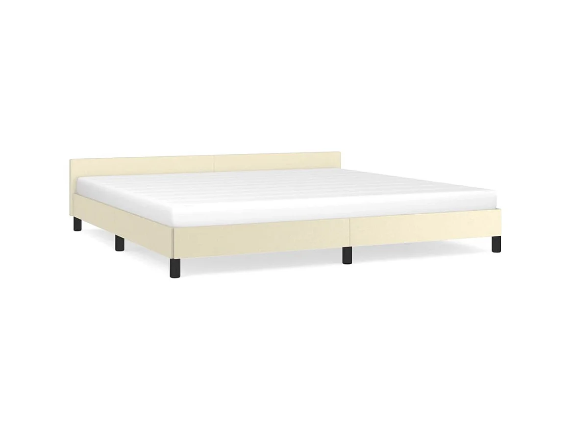 Lit-200x200 cm avec tête de lit Crème Similicuir EGGB61190