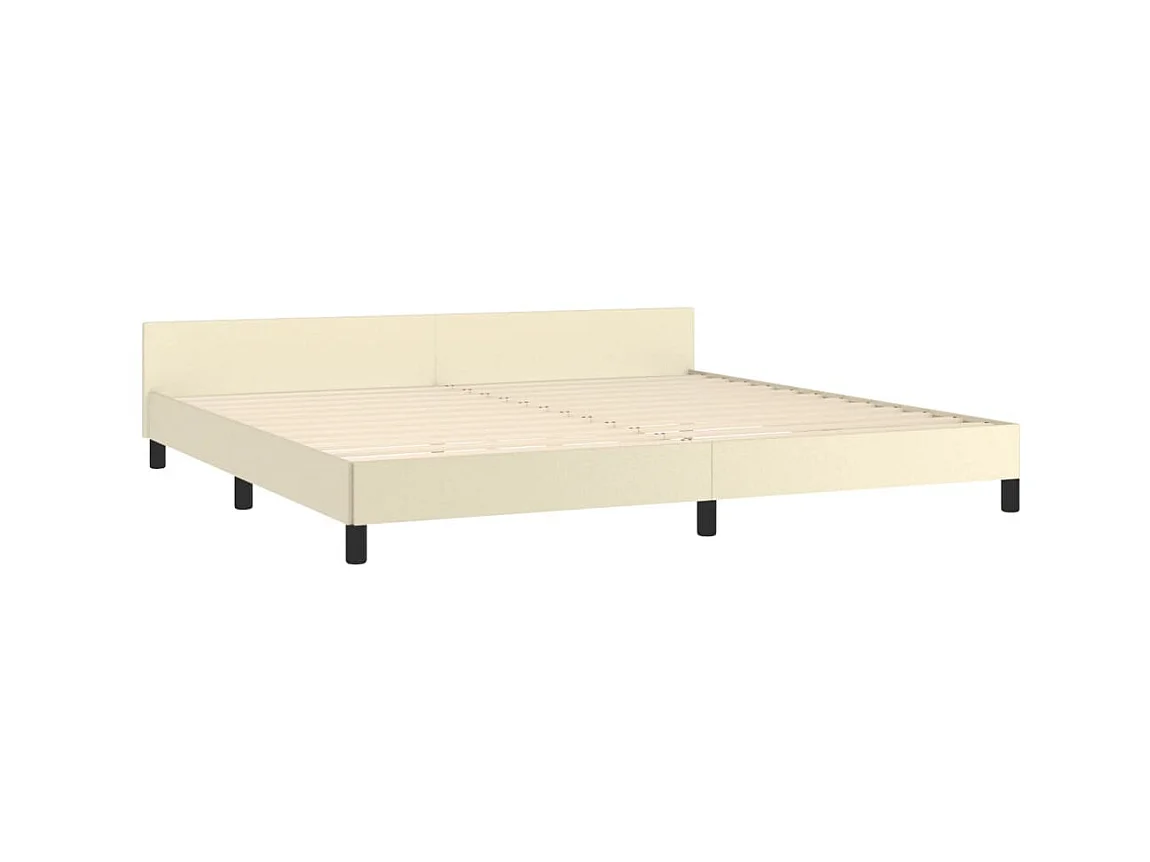 Lit-200x200 cm avec tête de lit Crème Similicuir EGGB61190