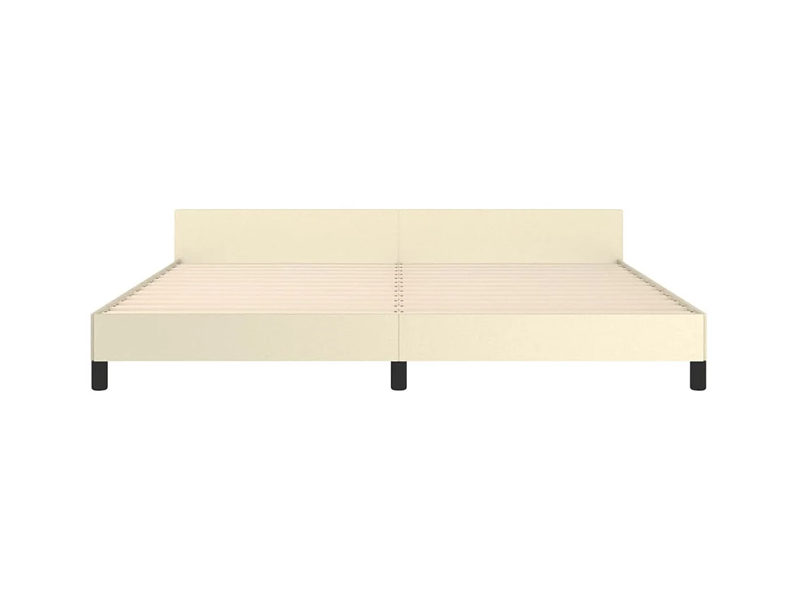 Lit-200x200 cm avec tête de lit Crème Similicuir EGGB61190