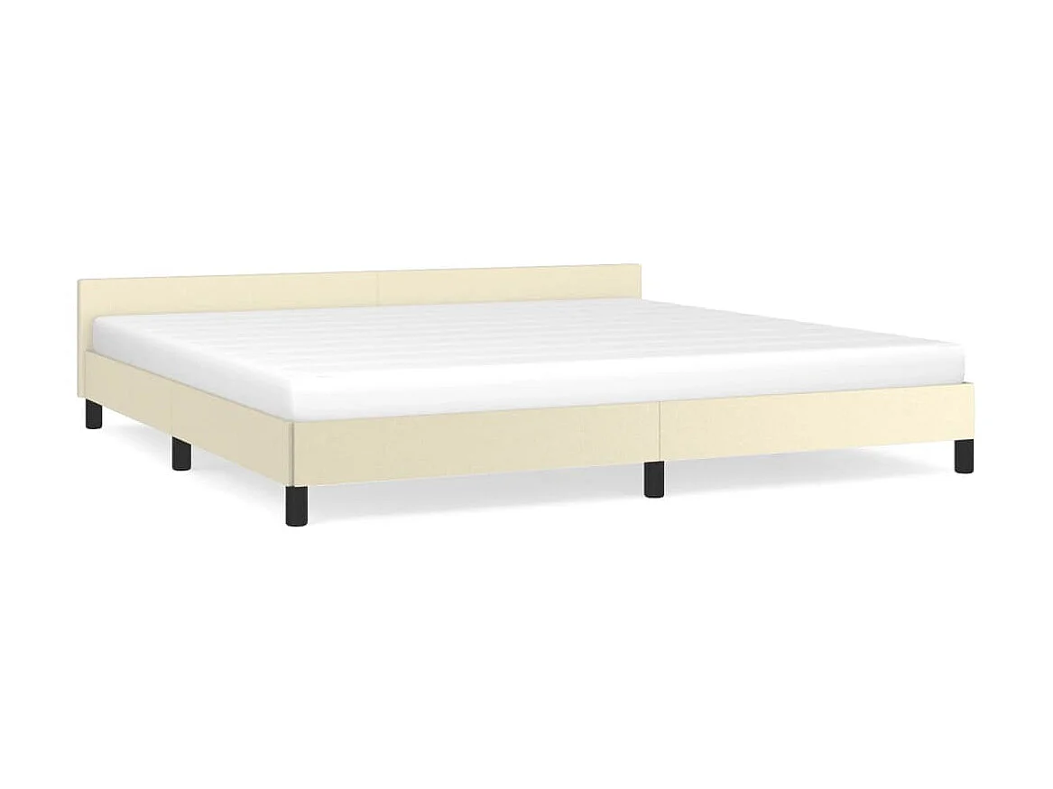 Bedframe met hoofdbord kunstleer crèmekleurig 200x200 cm NL45760