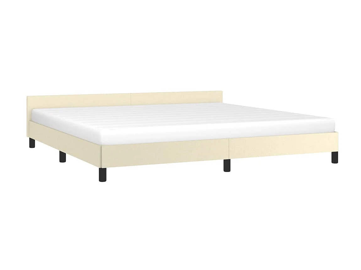 Bedframe met hoofdbord kunstleer crèmekleurig 200x200 cm NL45760