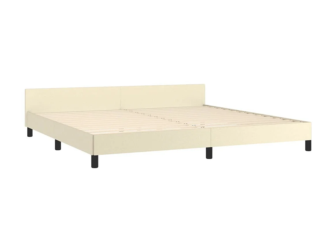 Bedframe met hoofdbord kunstleer crèmekleurig 200x200 cm NL45760