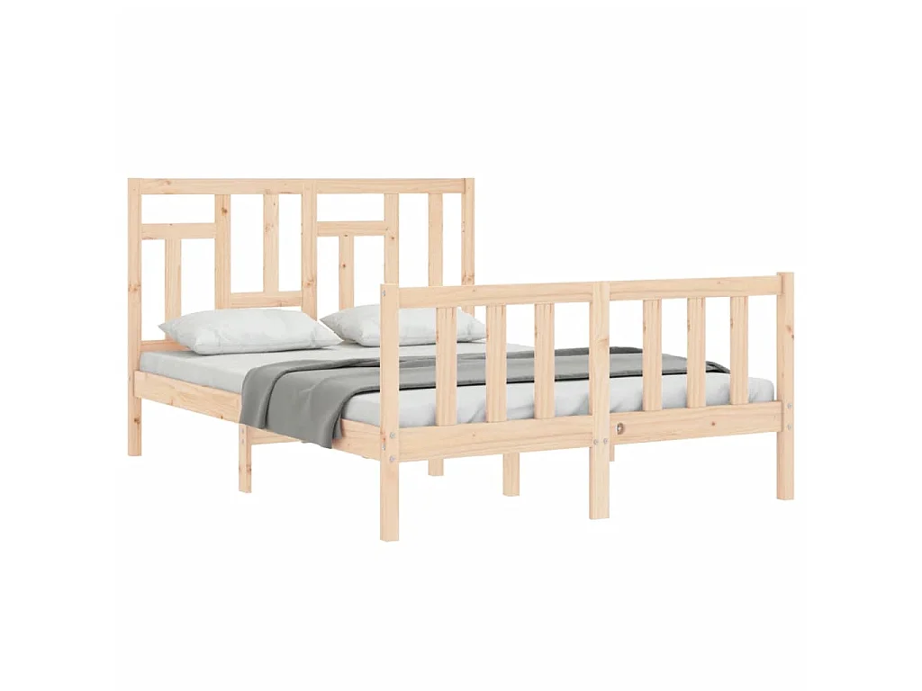 Bedframe met hoofdbord massief hout 120x200 cm NL90196