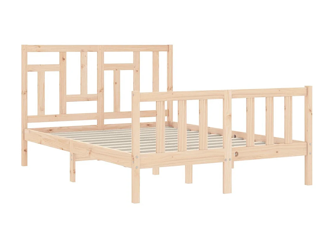 Bedframe met hoofdbord massief hout 120x200 cm NL90196