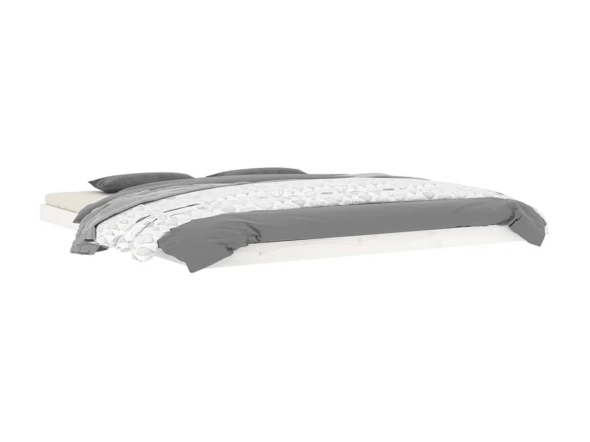 Cama super king size 180x200 cm pinho maciço branco PT689243