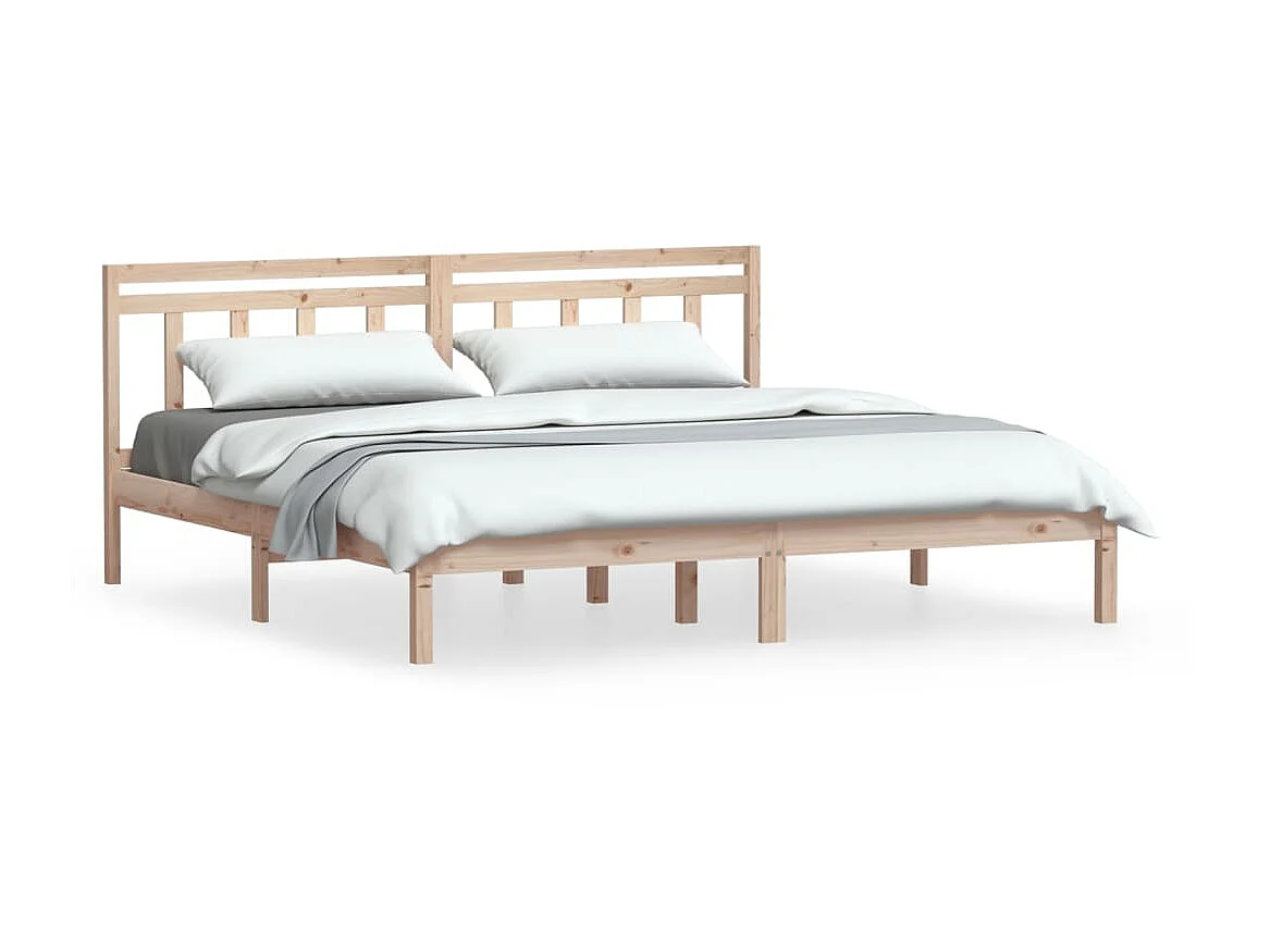 Lit-200x200 cm Bois de pin massif EGGB72120