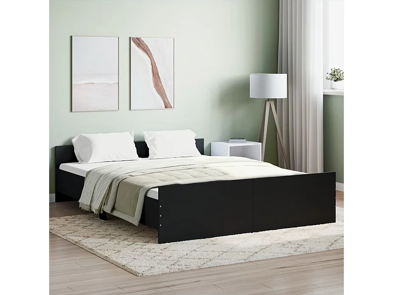 Bedframe met hoofd- en voeteneinde zwart 160x200 cm NL36945