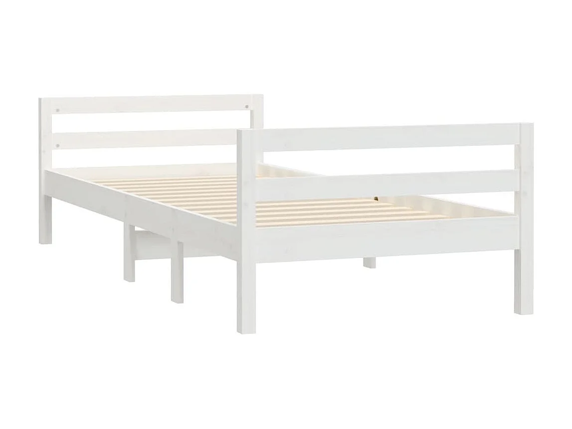 Lit-75x190 cm Blanc Bois de pin massif EGGB83096