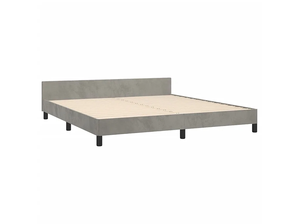Bedframe met hoofdeinde fluweel lichtgrijs 160x200 cm NL33929
