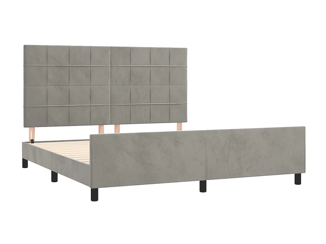 Bedframe met hoofdeinde fluweel lichtgrijs 160x200 cm NL33929