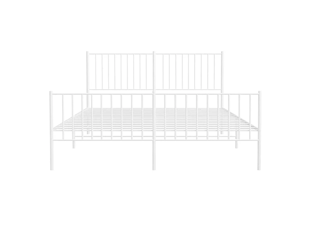 Lit-150x200 cm métal avec tête de lit/pied de lit blanc EGGB28070