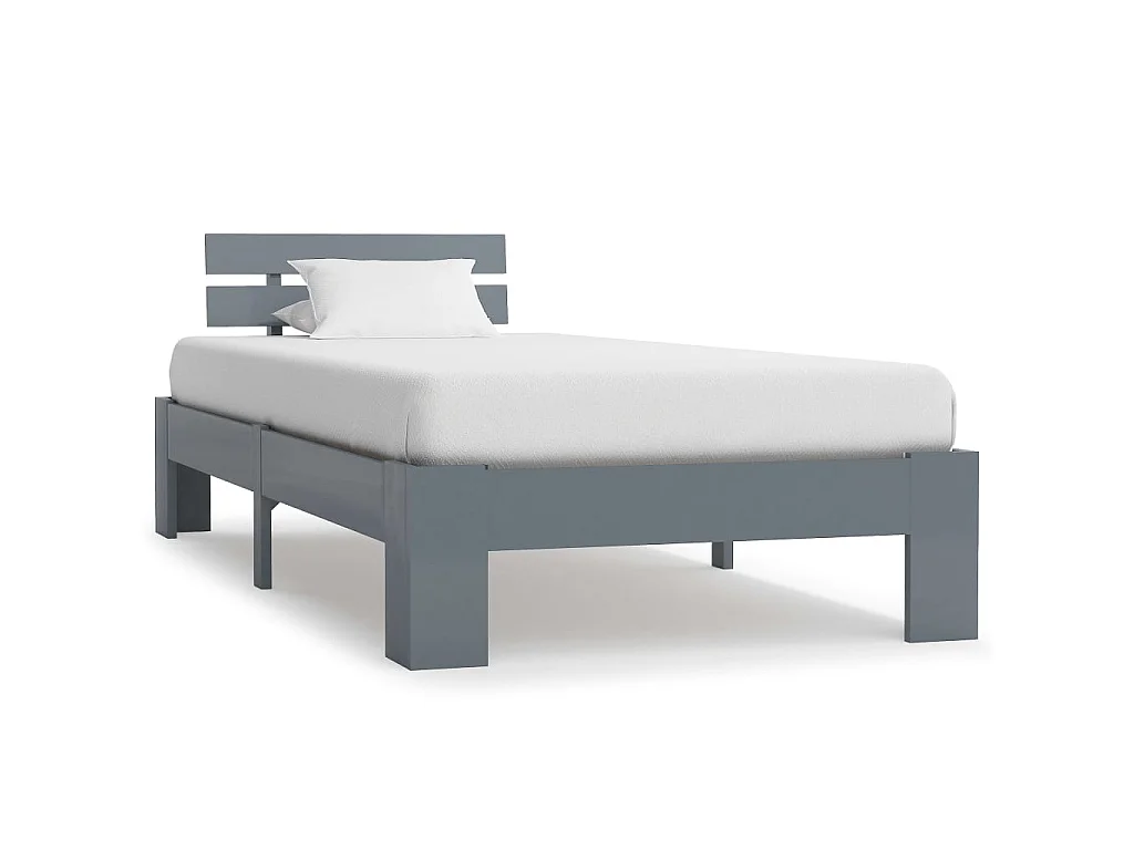 Lit-100x200 cm Gris Bois de pin massif EGGB49023