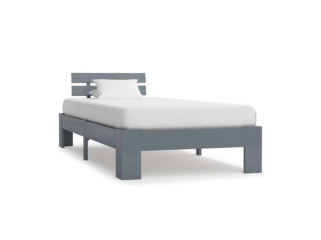 Bedframe massief grenenhout grijs 100x200 cm NL60257