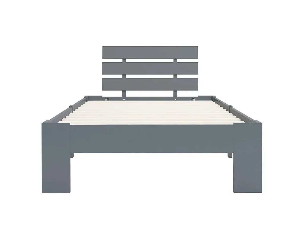 Lit-100x200 cm Gris Bois de pin massif EGGB49023