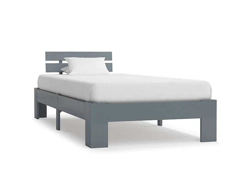 Lit-100x200 cm Gris Bois de pin massif EGGB49023