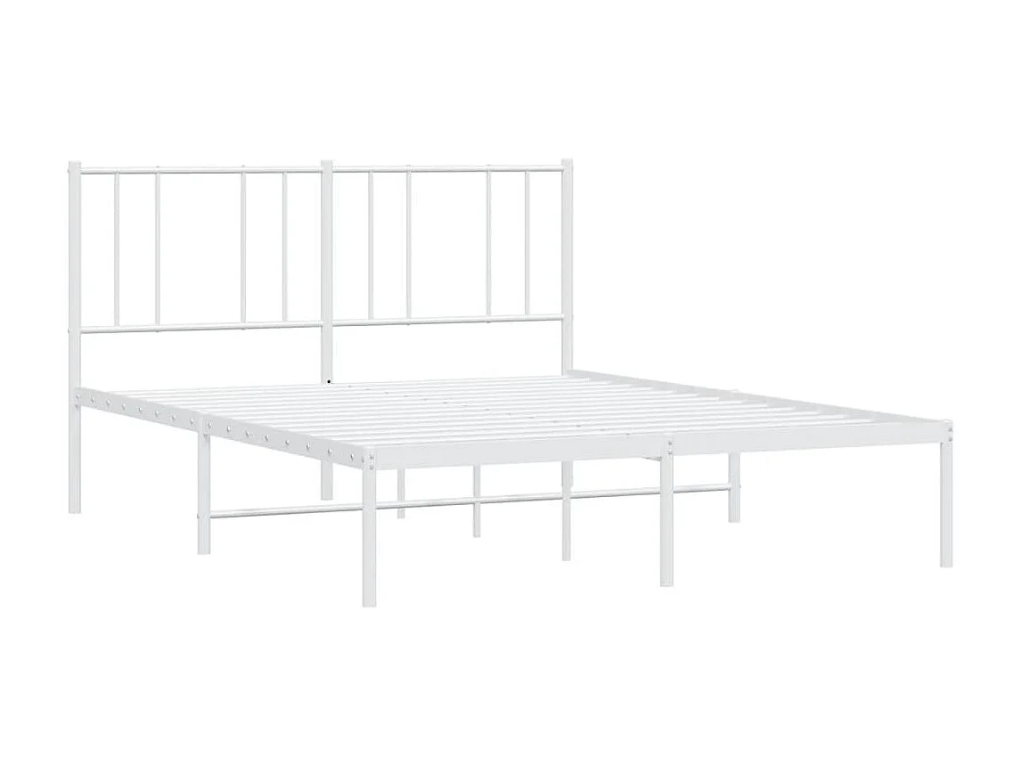 Lit-120x190 cm métal avec tête de lit blanc EGGB76394