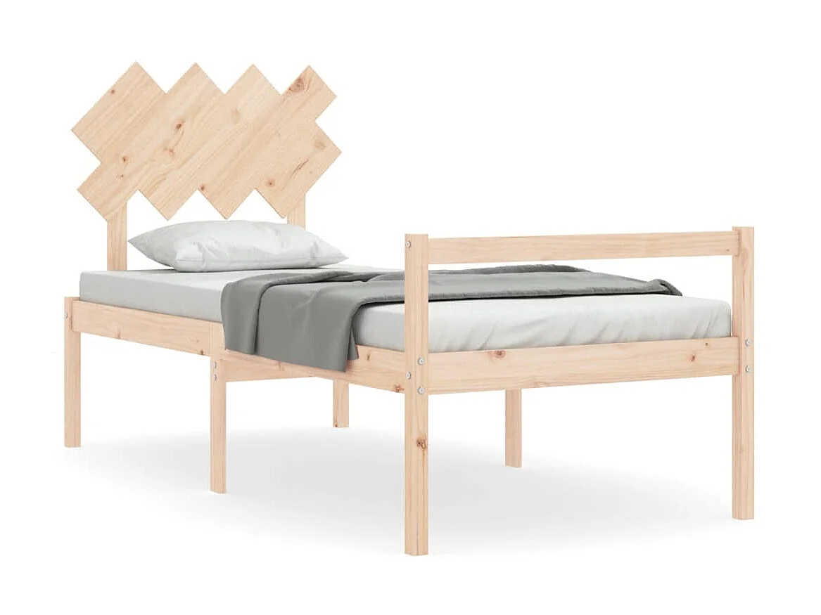 Seniorenbed met hoofdbord massief hout 90x200 cm NL65441