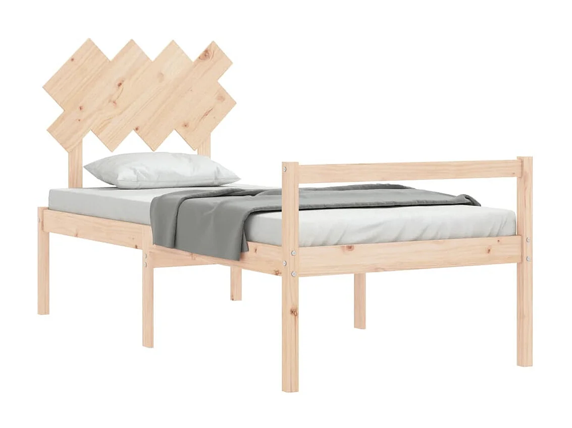 Seniorenbed met hoofdbord massief hout 90x200 cm NL65441