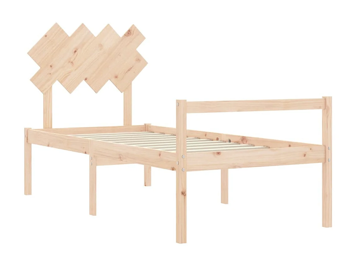 Seniorenbed met hoofdbord massief hout 90x200 cm NL65441