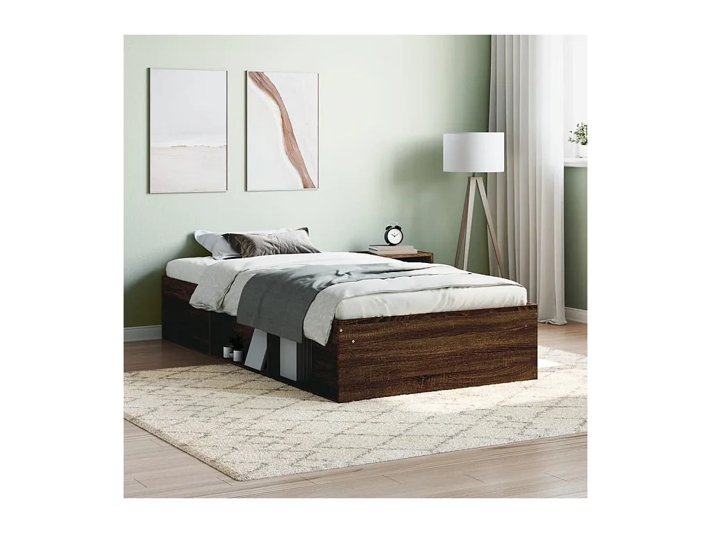 Lit-90x190 cm chêne marron EGGB24258
