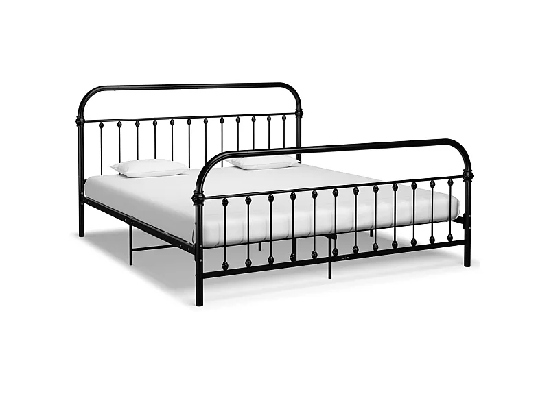 Lit-180x200 cm Noir Métal EGGB58366