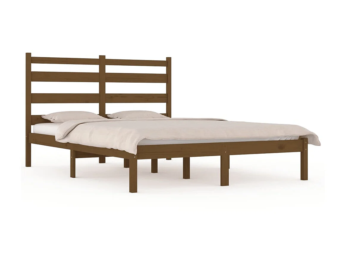 Bedframe massief grenenhout honingbruin 200x200 cm NL55173