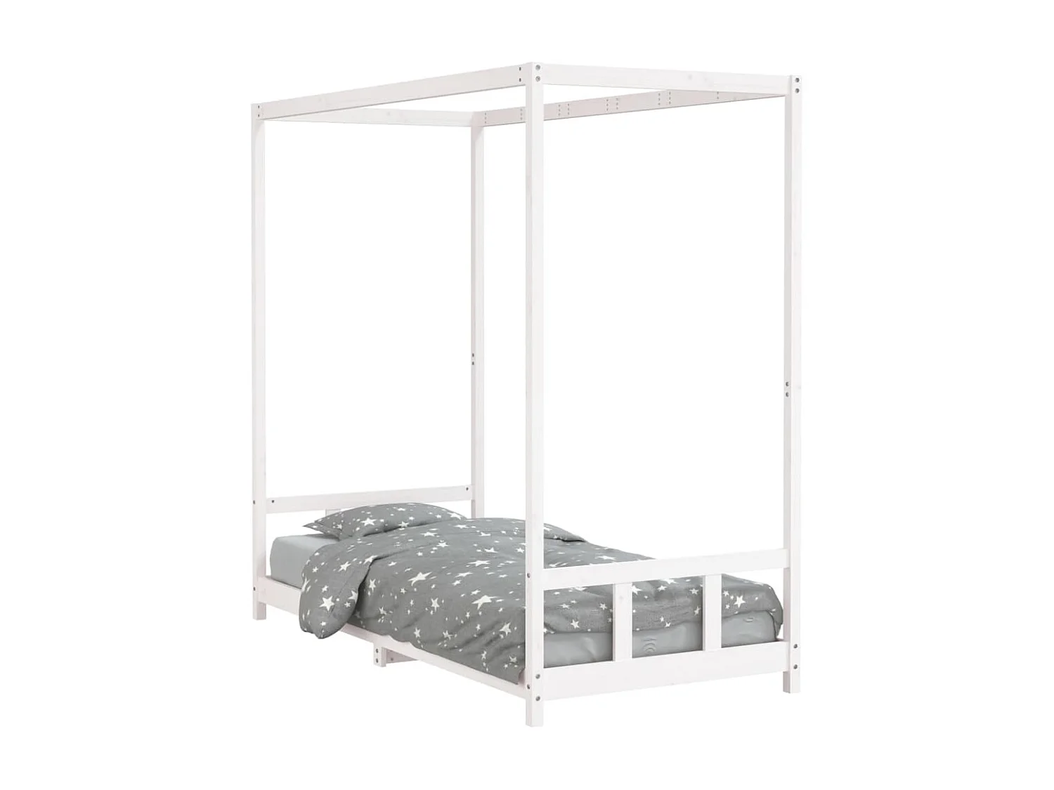 Cama infantil 90x200 cm pinho maciço branco PT962263
