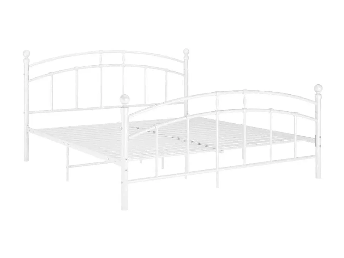 Lit-160x200 cm Blanc Métal EGGB54737