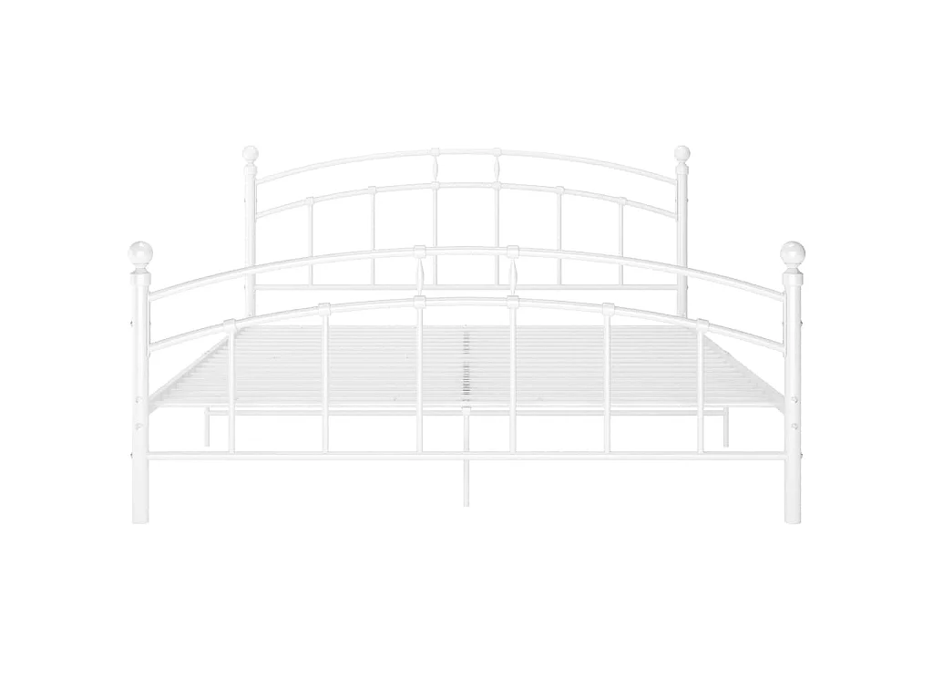 Lit-160x200 cm Blanc Métal EGGB54737