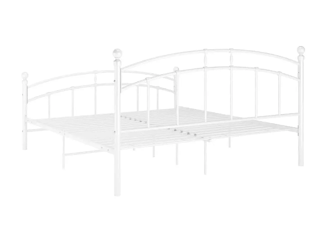 Lit-160x200 cm Blanc Métal EGGB54737