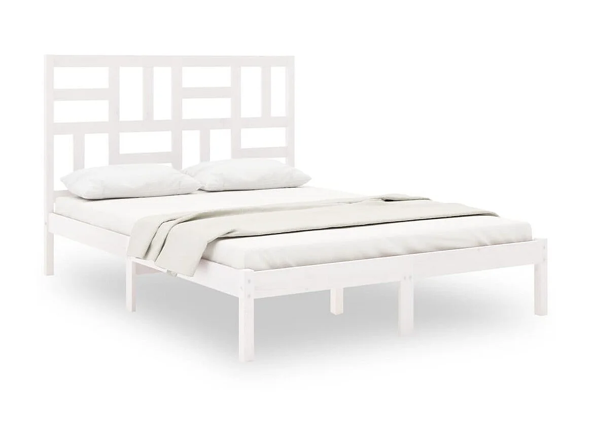 Lit-120x190 cm Blanc Bois massif Petit Double EGGB46583