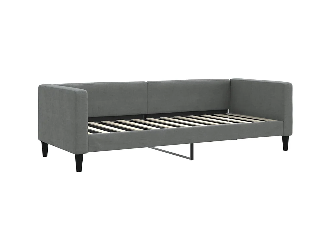 Cama 80x200 cm tela gris oscuro ES23080