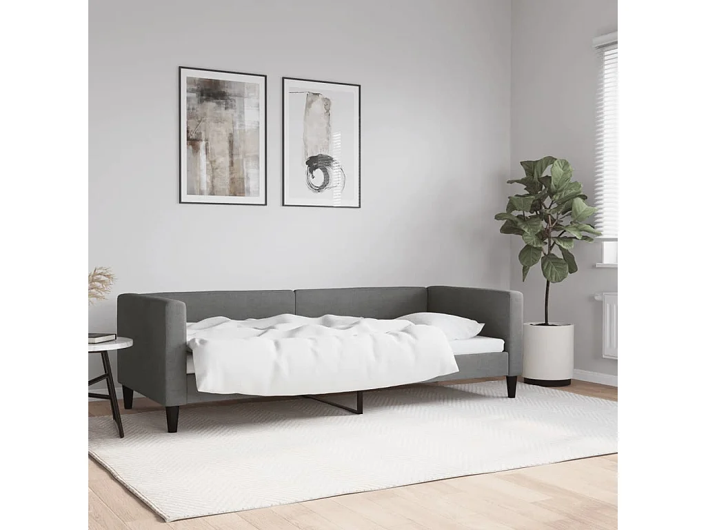 Sofá-cama 80x200 cm tecido cinzento-escuro PT776583