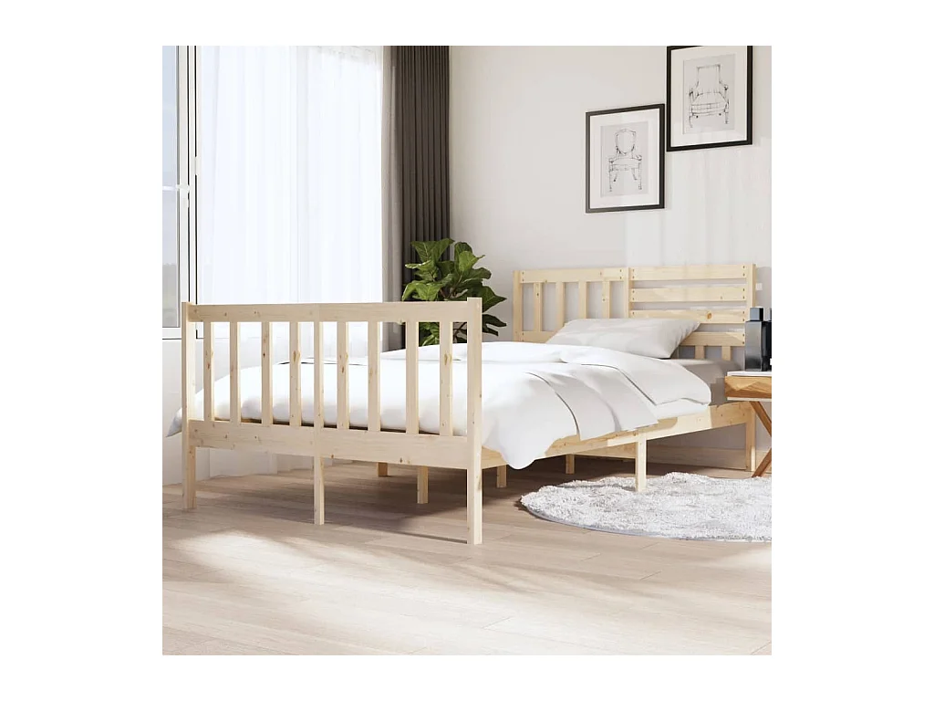 Lit-140x190 cm Bois massif EGGB66221