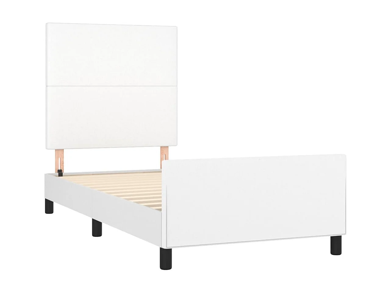 Lit-90x190 cm avec tête de lit Blanc Similicuir EGGB62994