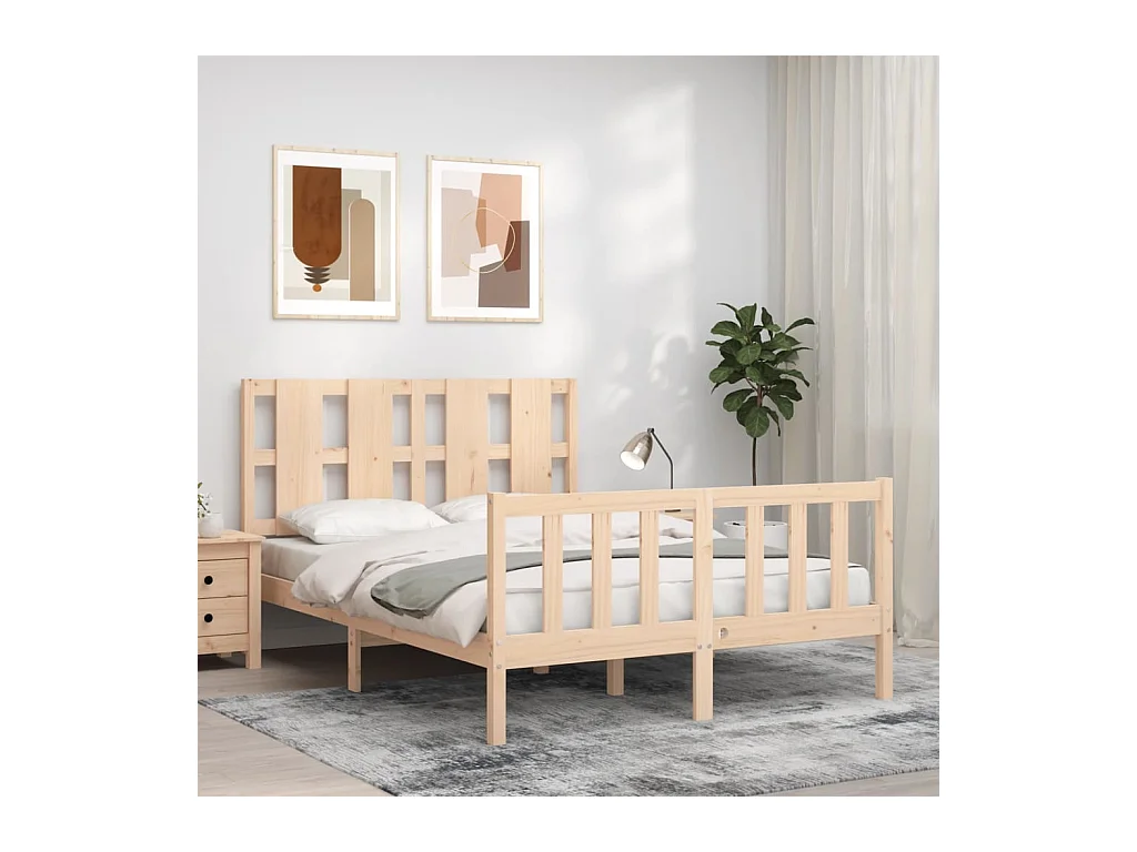 Lit-120x200 cm avec tête de lit bois massif EGGB84640
