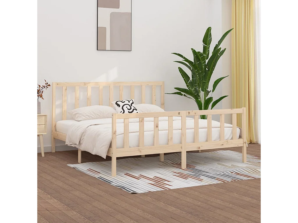Bedframe massief hout 200x200 cm NL45892