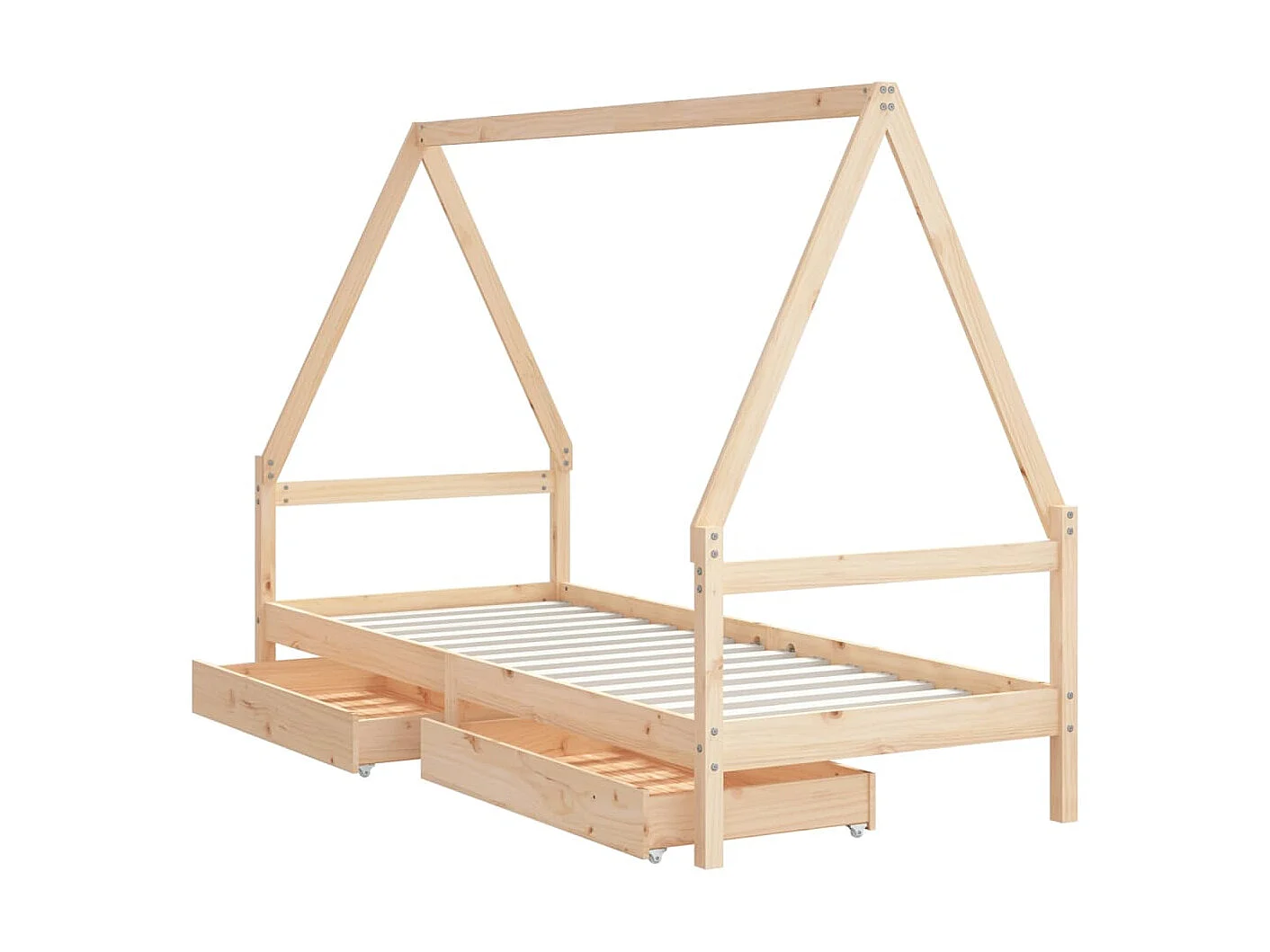 Lit-80x200 cm pour enfants gris bois de pin massif EGGB74769