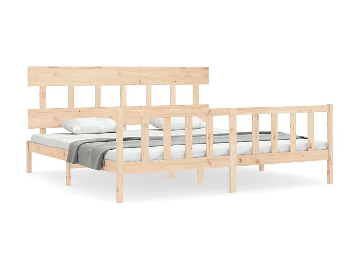 Lit-200x200 cm avec tête de lit bois massif EGGB34225