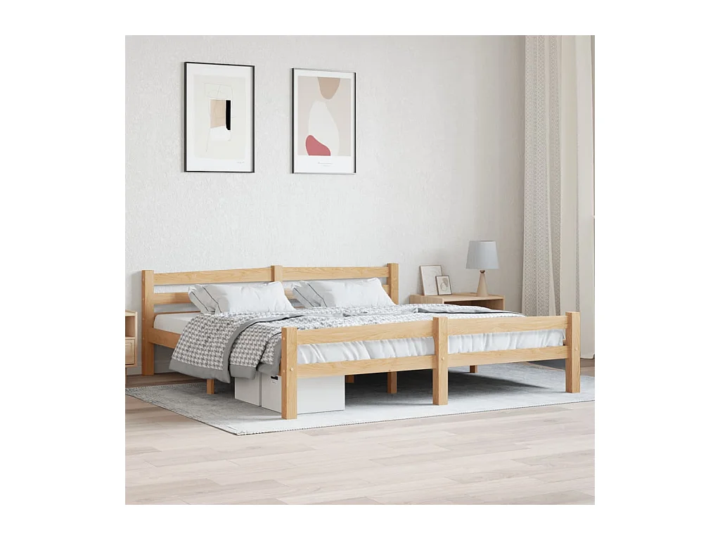 Lit-180x200 cm Bois de pin massif EGGB17174