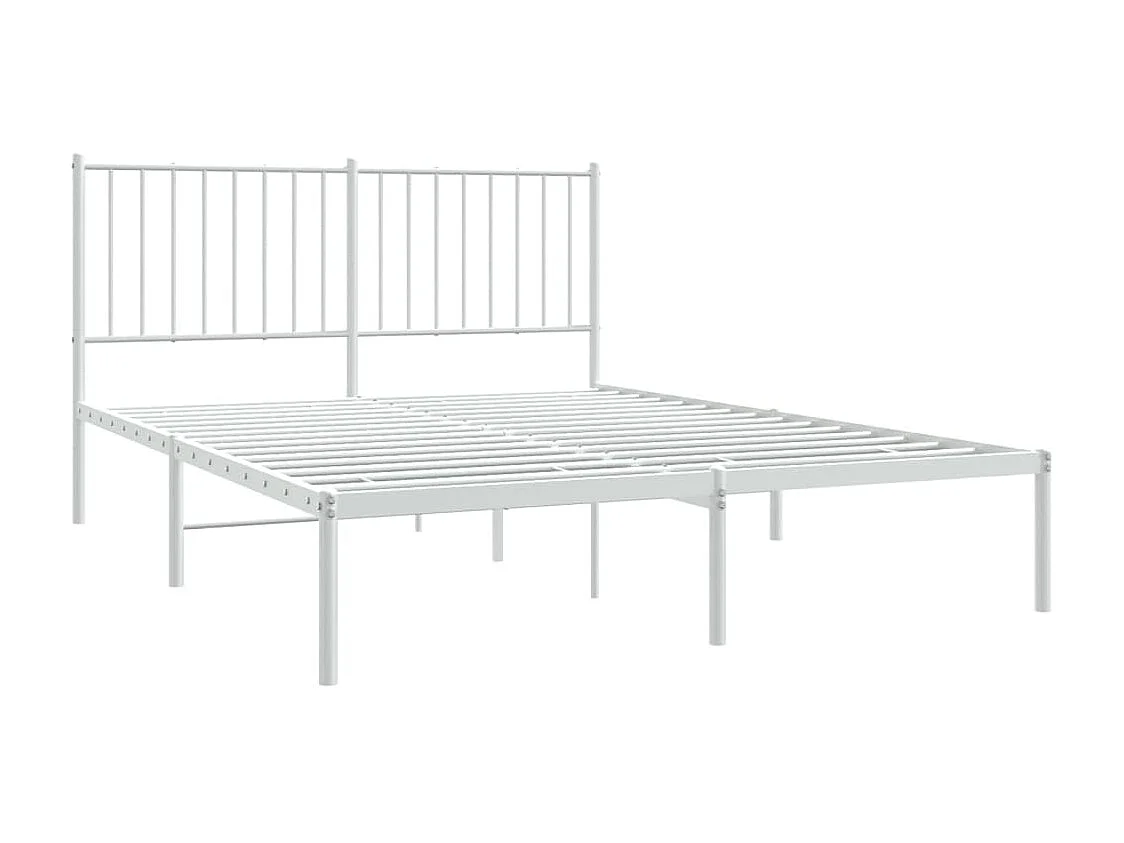 Lit-140x200 cm métal avec tête de lit blanc EGGB84749
